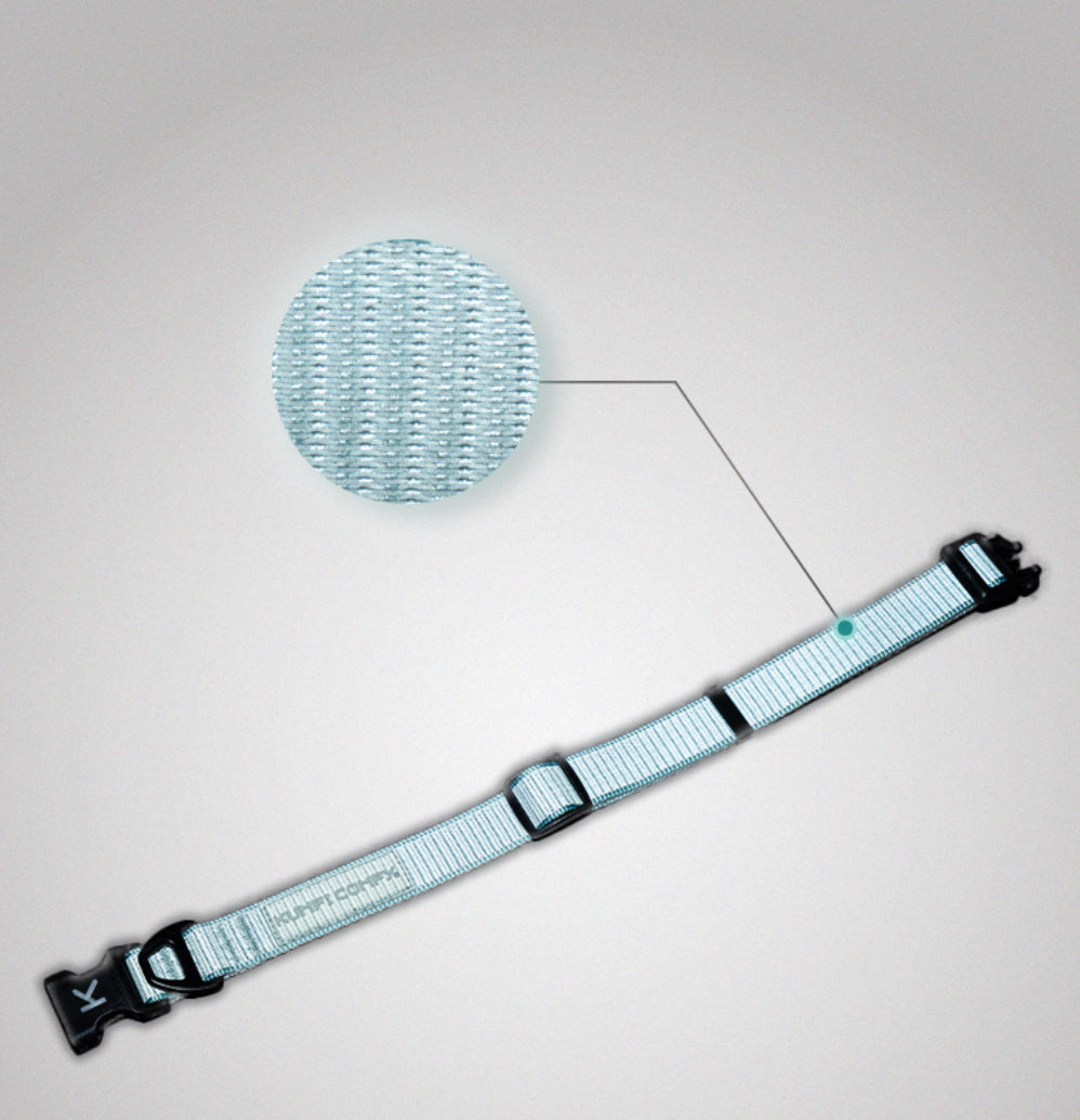 The reflective dog collar - Mint Blue